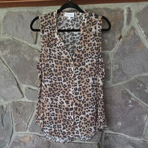 Bella Dahl Brown and Black Sleeveless Blouse